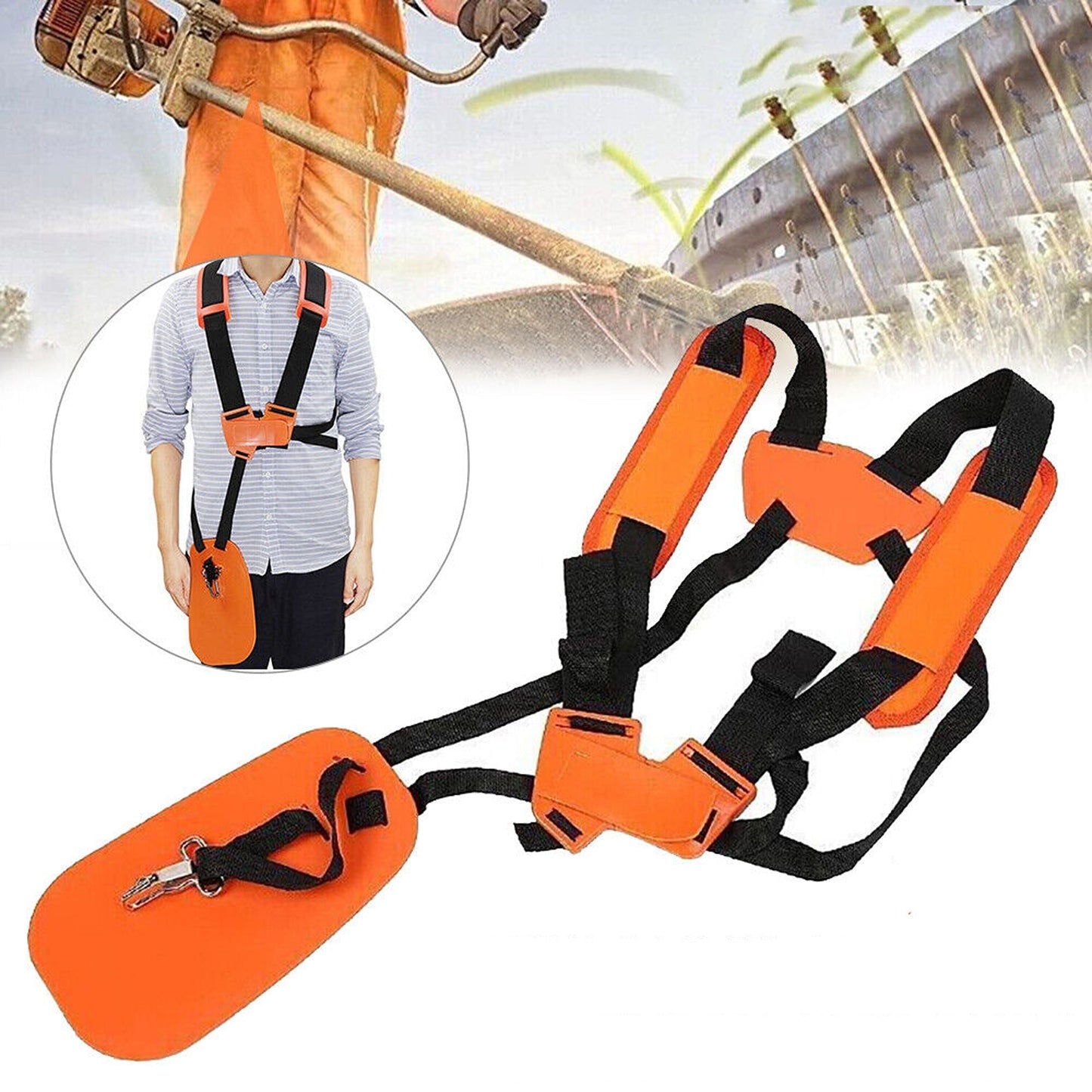 Universal Double Shoulder Strap Harness Brushcutter Whipper Snipper Trimmer