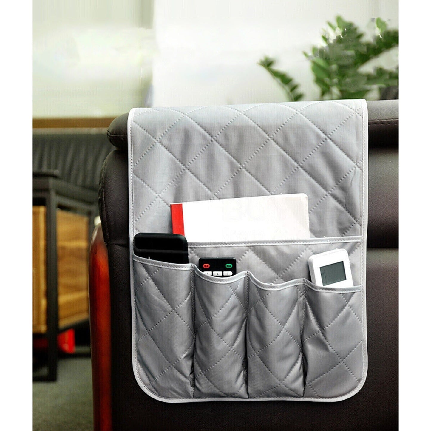 Armrest Organizer with 5 Pockets for Couch and Sofa Remote Storage