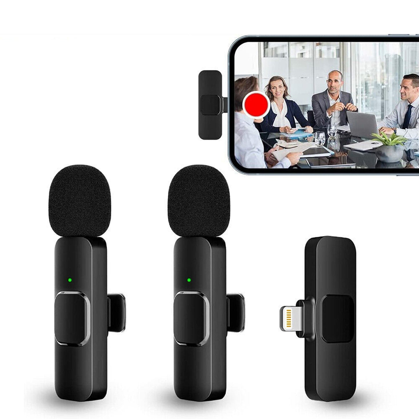 Wireless Lavalier Microphone for iPhone Apple Phone iPad Vlog Live Stream