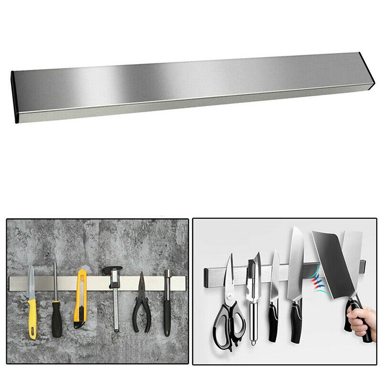 Magnetic Stainless Steel Knife Rack Holder Tool Shelf Magnet 31 to 51cm