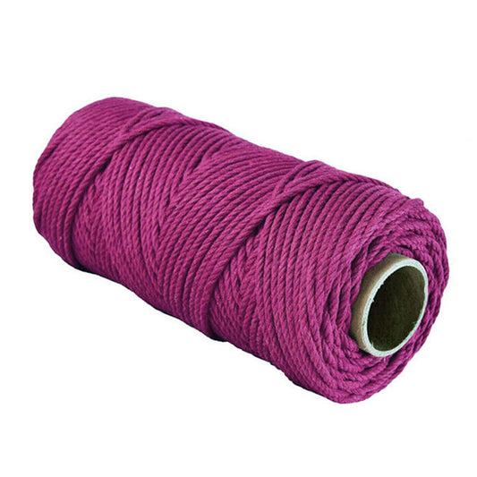 Wine Red Craft Macrame Twisted Cotton Artisan Rope Weaving Wire