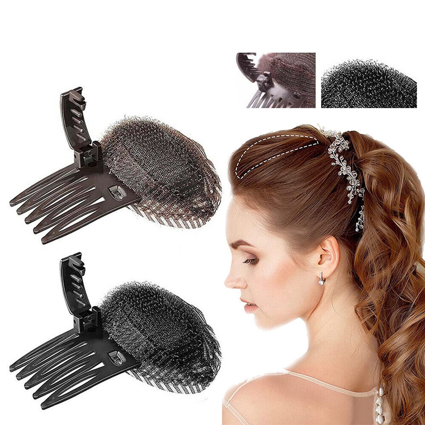 2pcs Hair Volumizing Fluffy Puff Sponge Pad for Hairstyling
