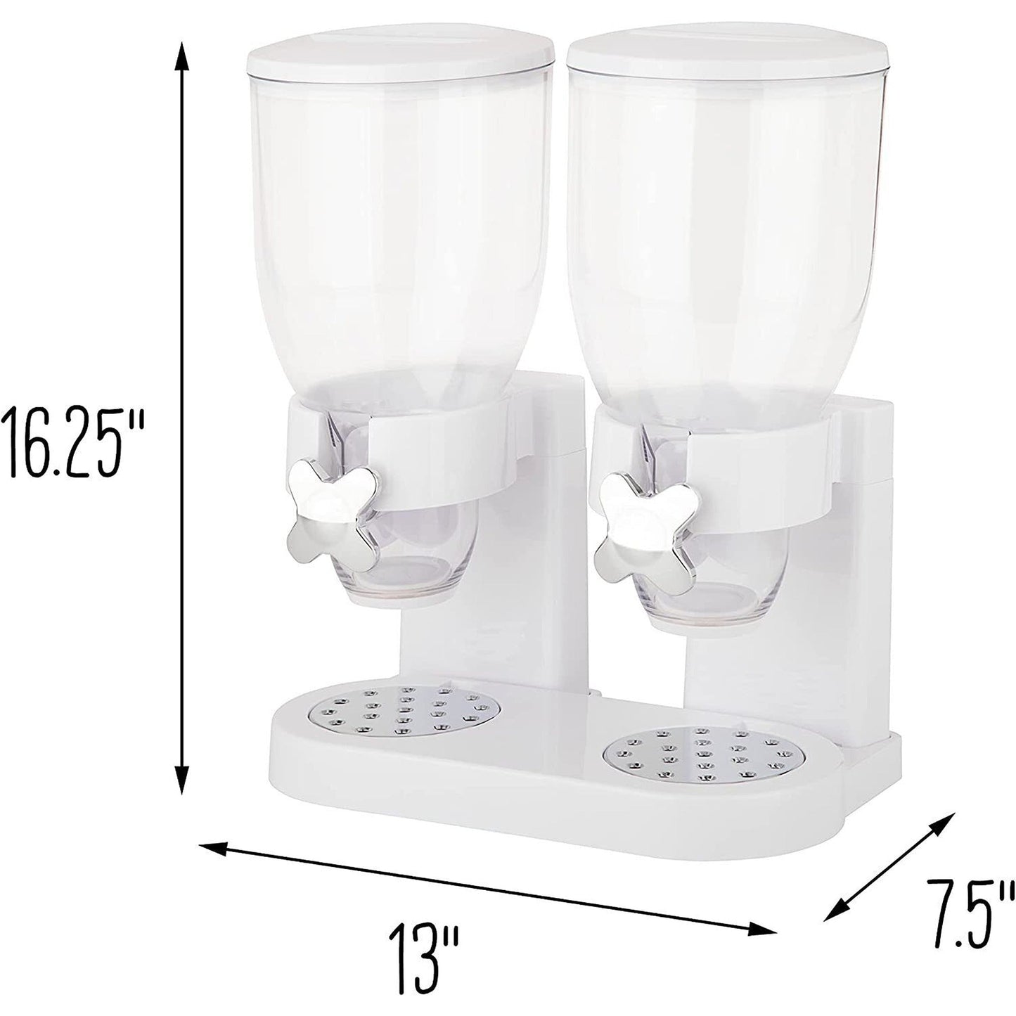Double Compartment Cereal Dispenser for Dry Grains and Food Storage