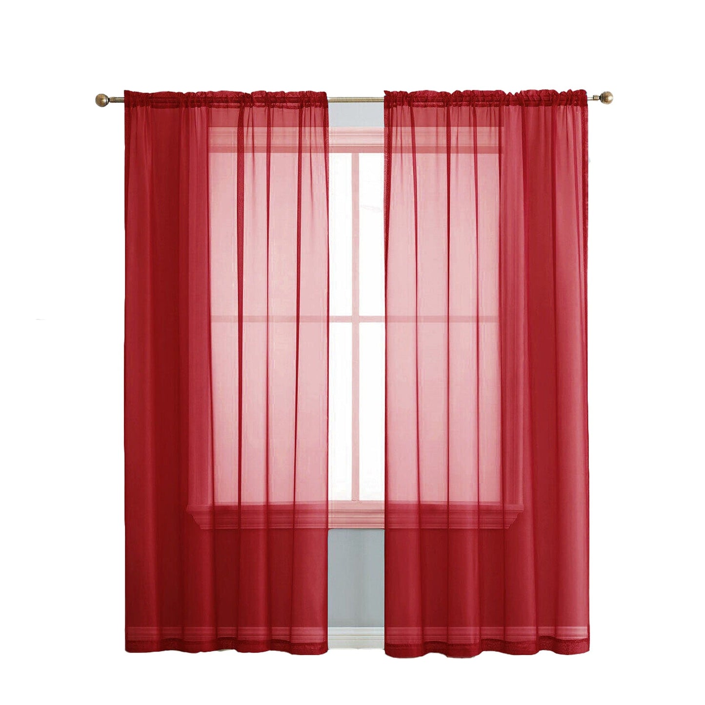 Organza Voile Sheer Curtain with Rod Pocket for Window Draping
