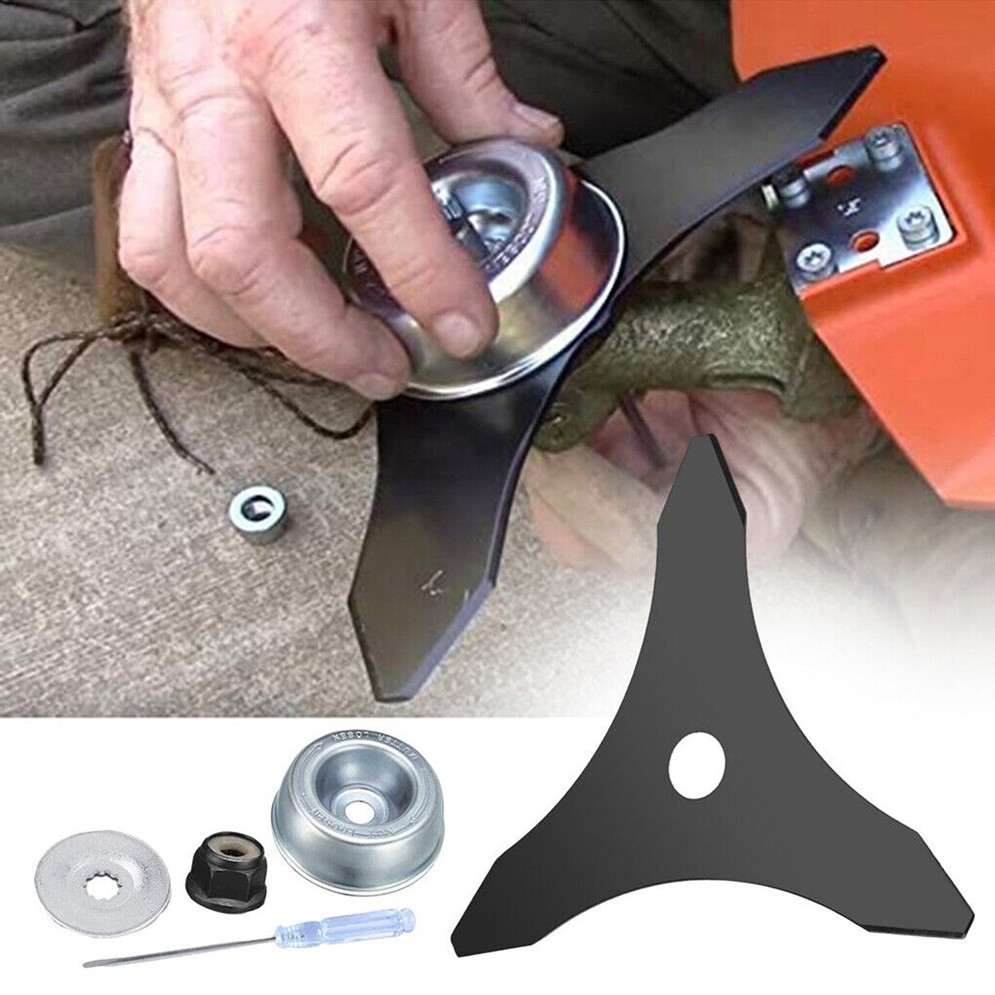 2pcs Brush Cutter Triangle Saw Blade 3-Teeth Mower Trimmer