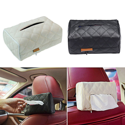 Car Seat Faux Leather Hanging Tissue Box Paper Holder