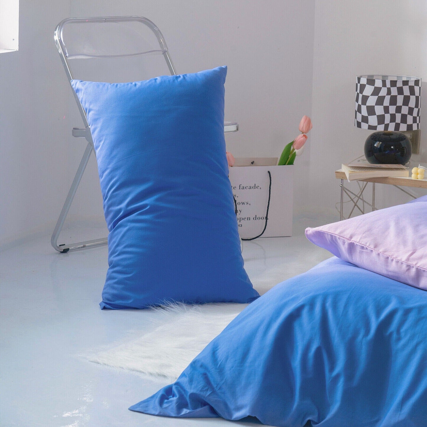 Gradient Blue Purple Quilt Duvet Cover Set Bedding for Queen King Size