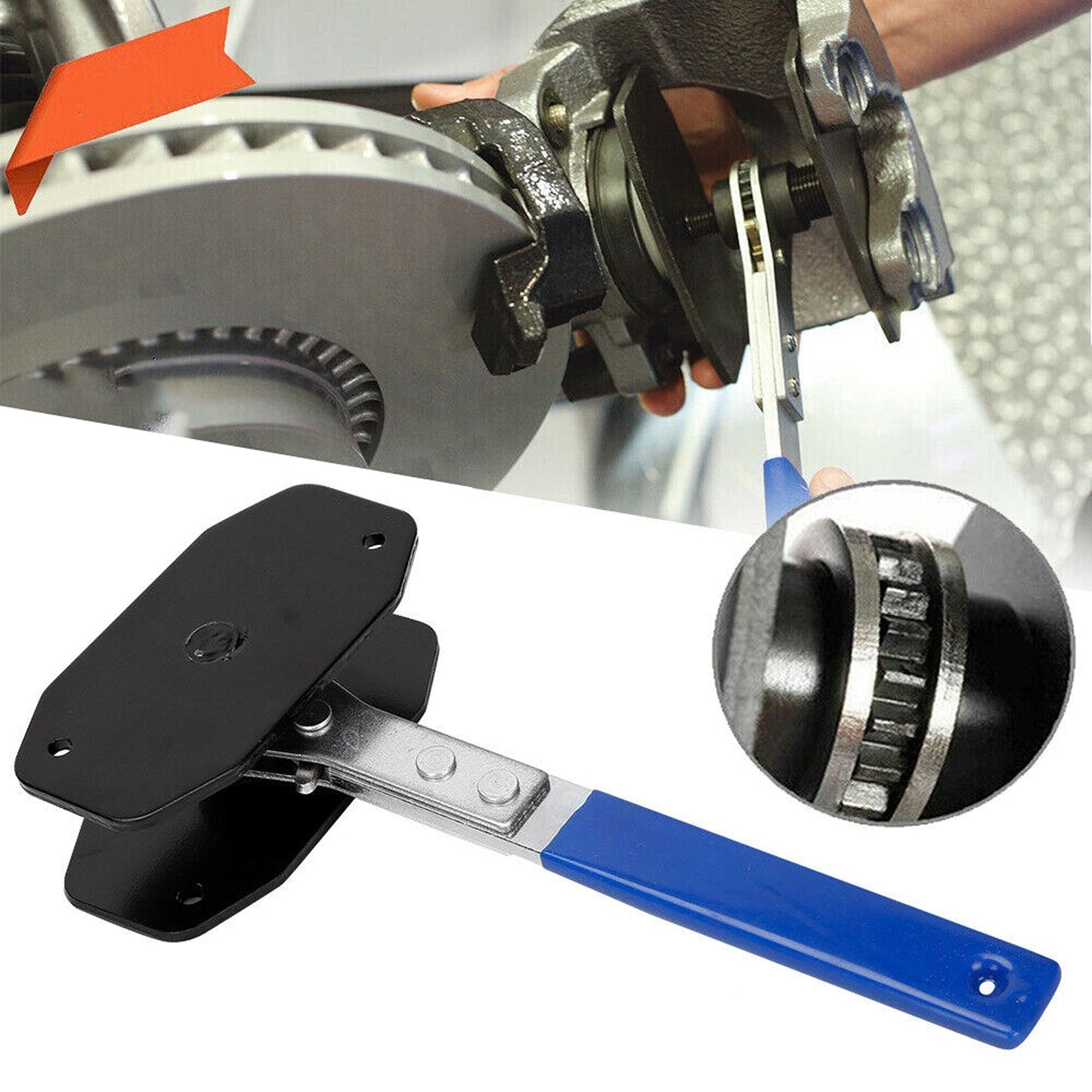 Disc Brake Caliper Piston Compressor Tool with Ratchet Wrench for Pad Installation
