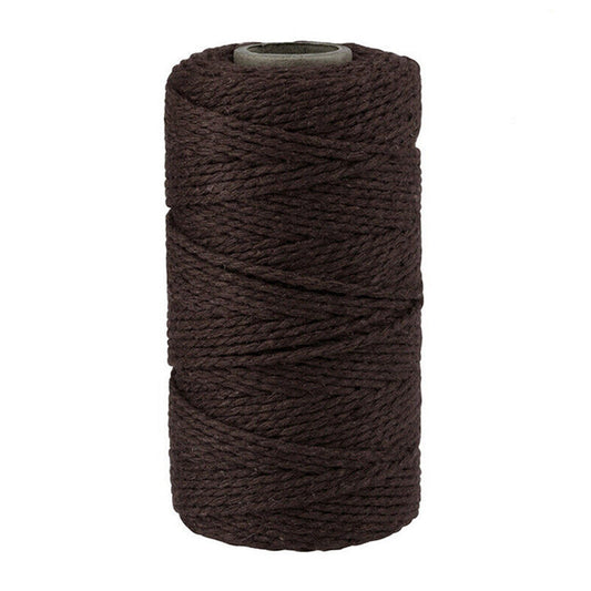 Deep Brown Craft Macrame Twisted Cotton Artisan Rope Weaving Wire