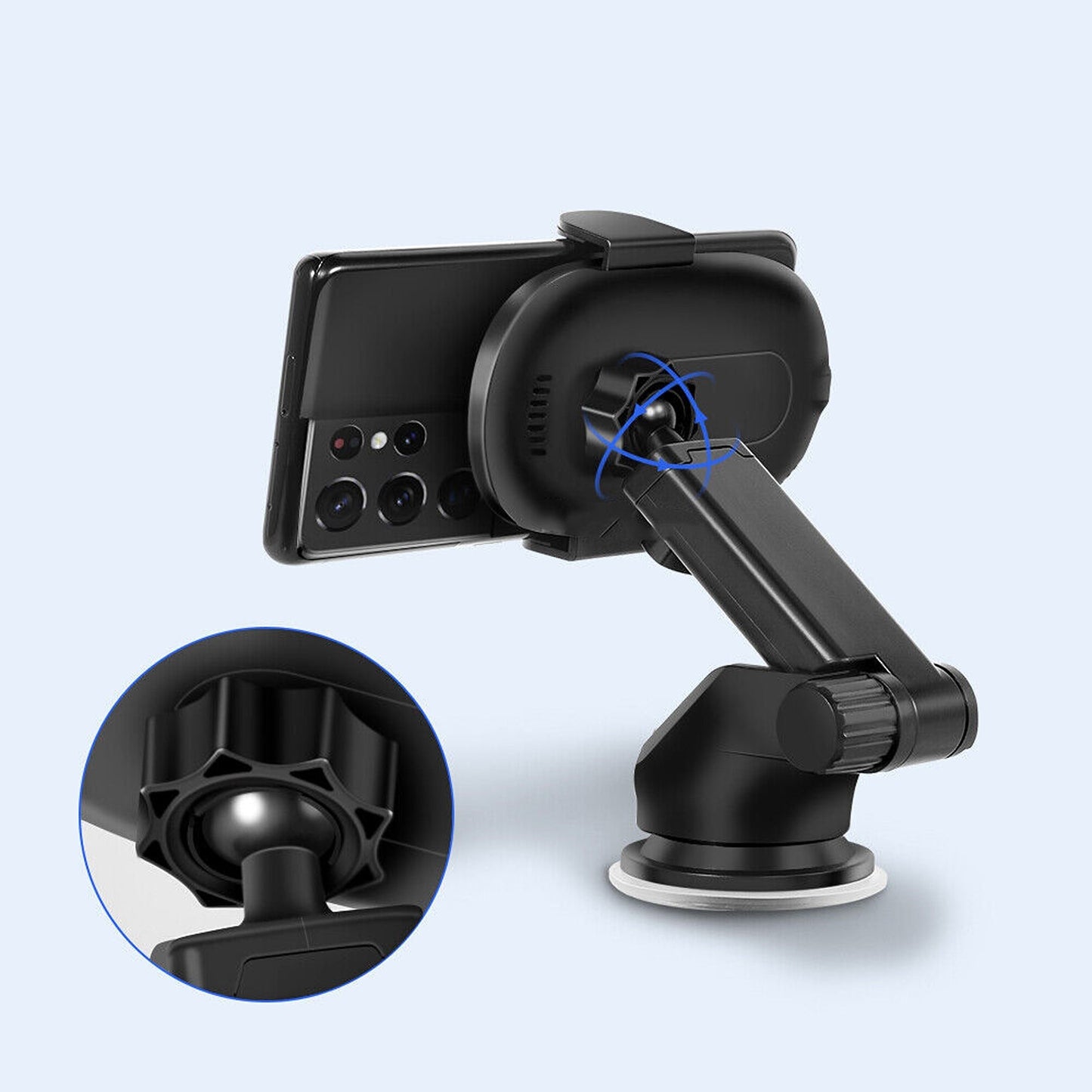 15W Automatic Clamping Wireless Car Charger for Air Vent Phone Mount