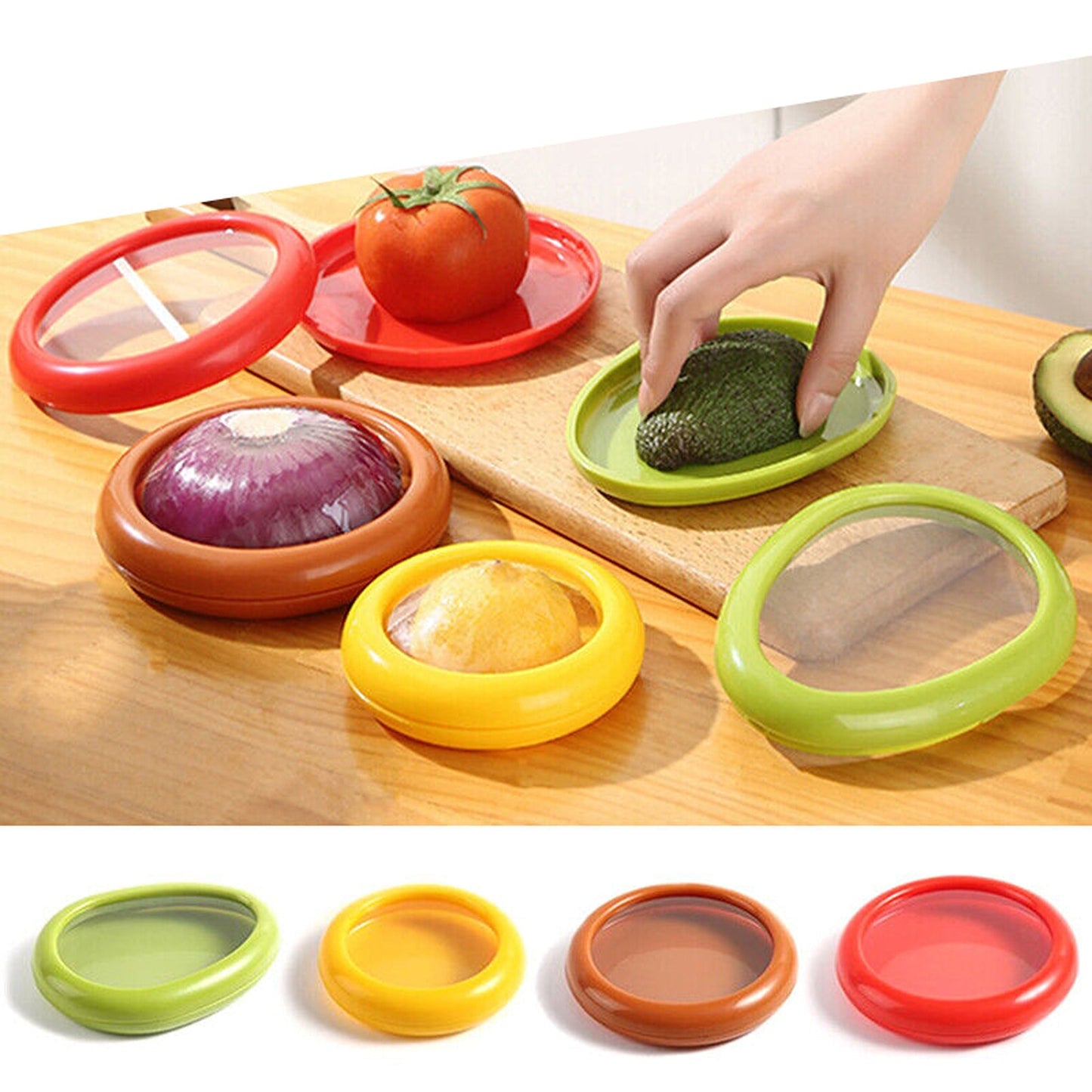 4pc Set of Fruit and Vegetable Shaped Food Storage Containers