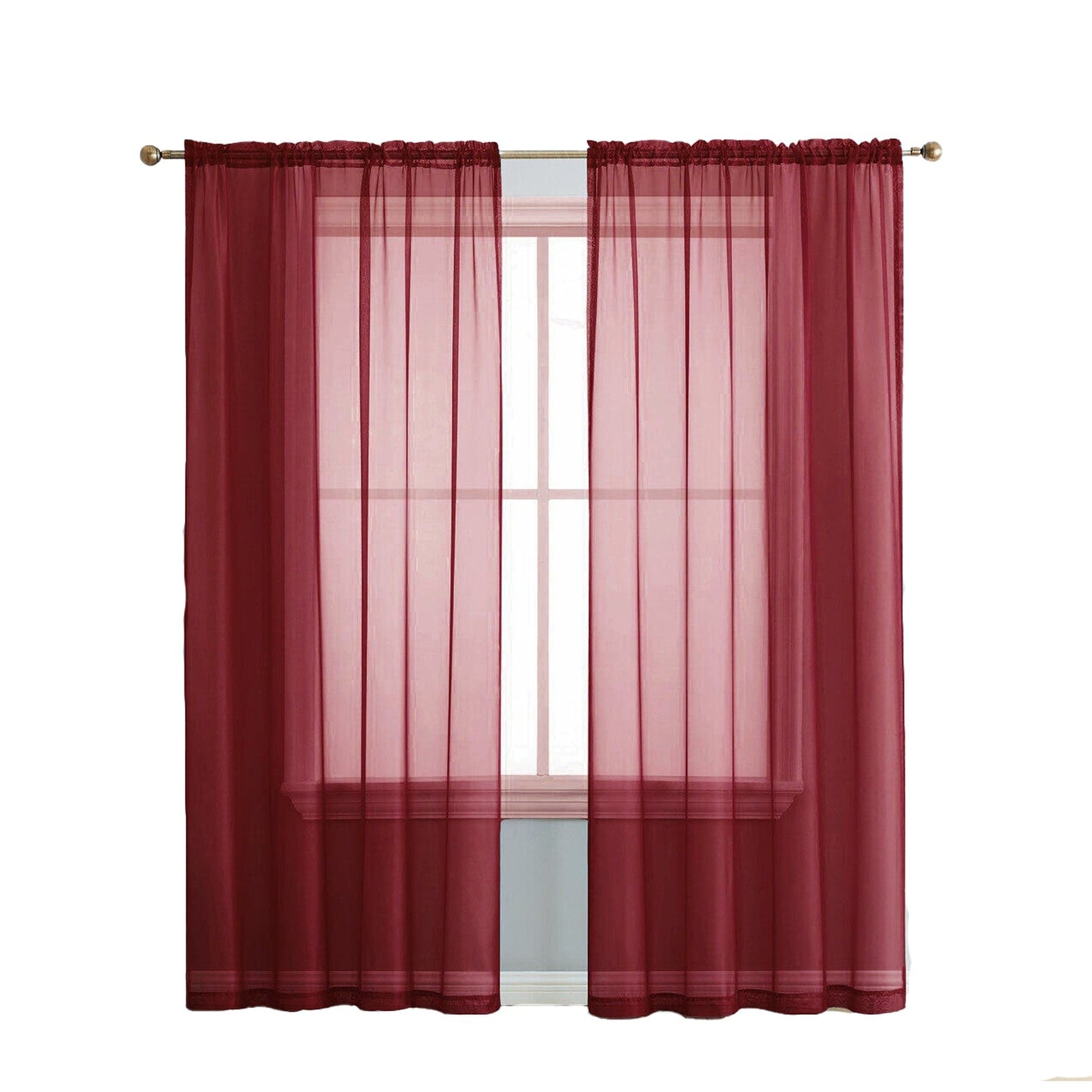 Organza Voile Sheer Curtain with Rod Pocket for Window Draping