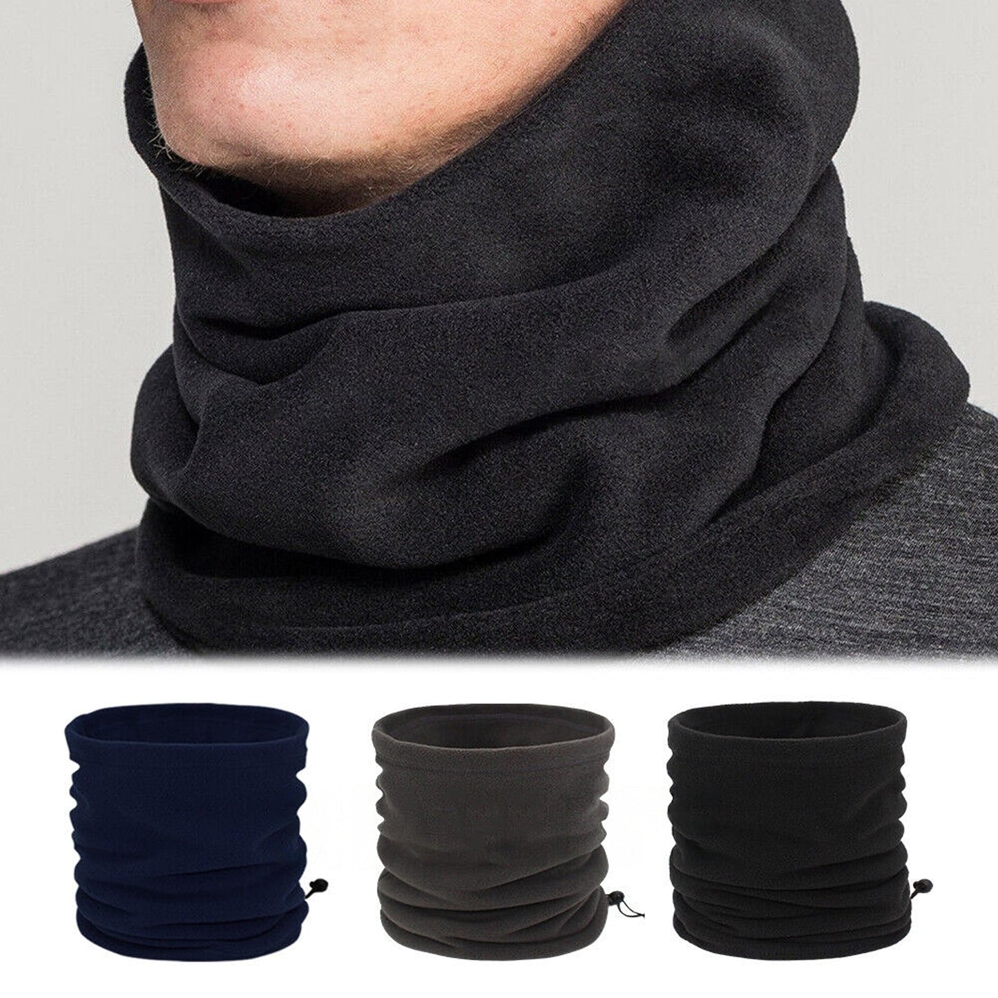 Winter Multi-Use Snood Warm Fleece Neck Scarf Beanie Hat for Men and Women