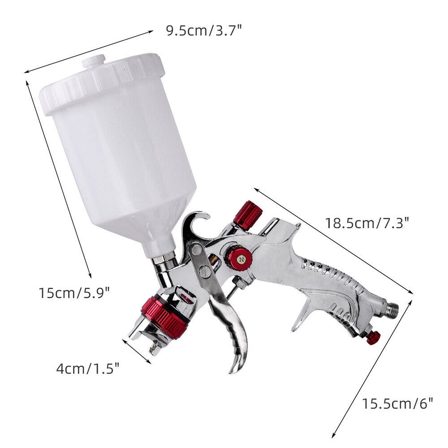 Gravity Feed HVLP Spray Gun with 3 Nozzles for Auto Painting
