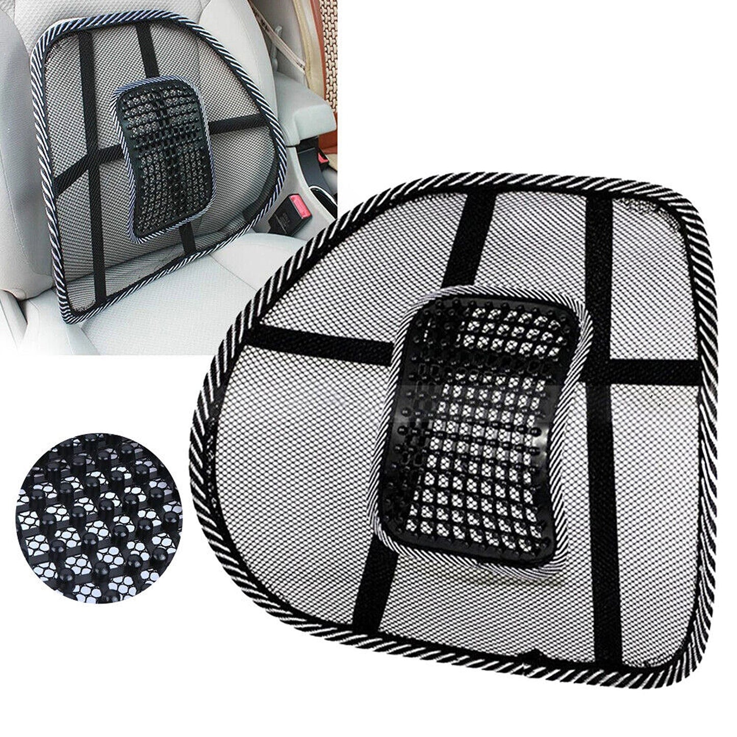 2pcs Mesh Lumbar Support Back Rest for Office Chairs and Car Seats