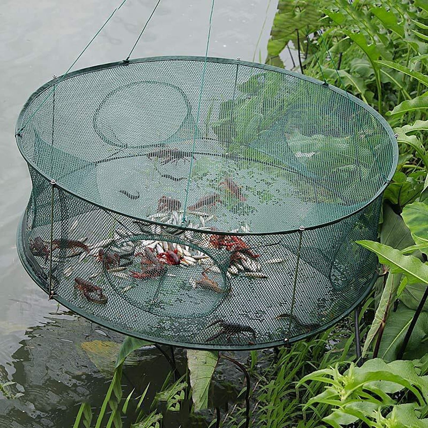 Large Foldable Fishing Net Portable Trap for Fish Crab and Shrimp