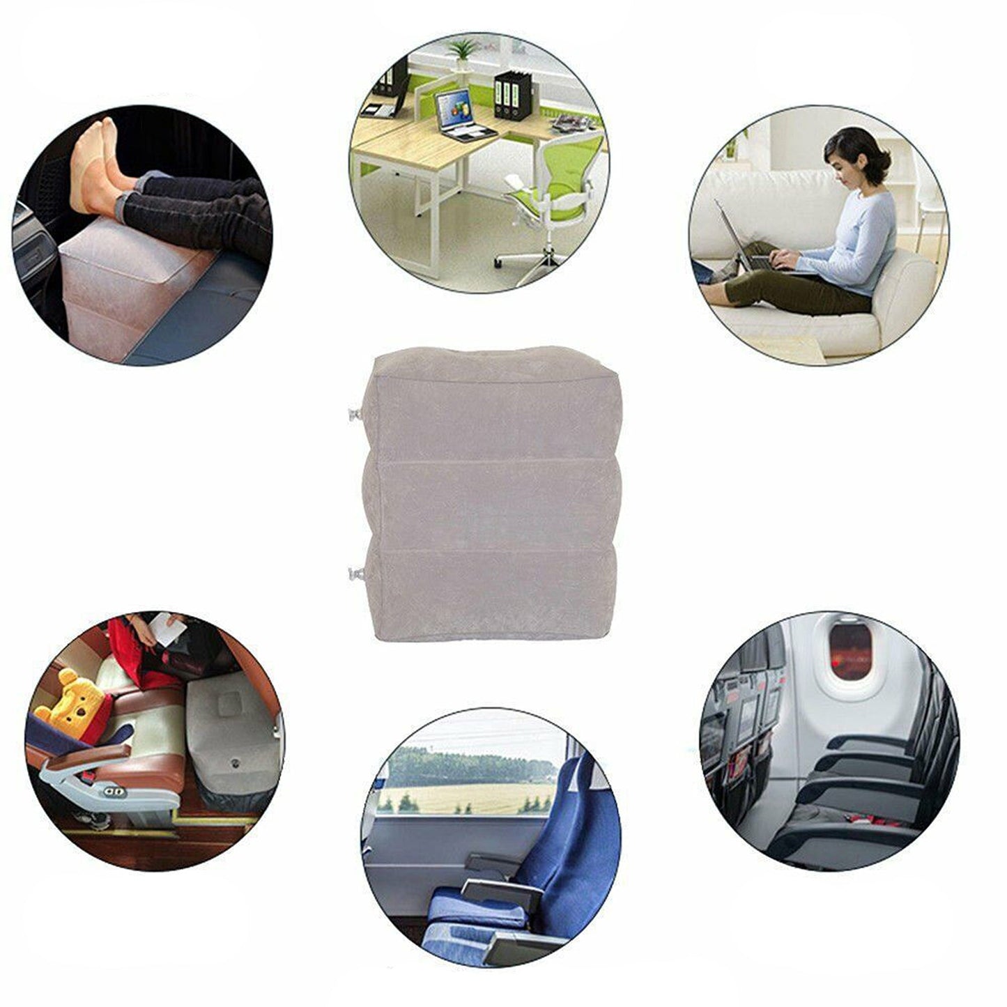 Inflatable Leg Rest Foot Air Pillow for Travel and Office