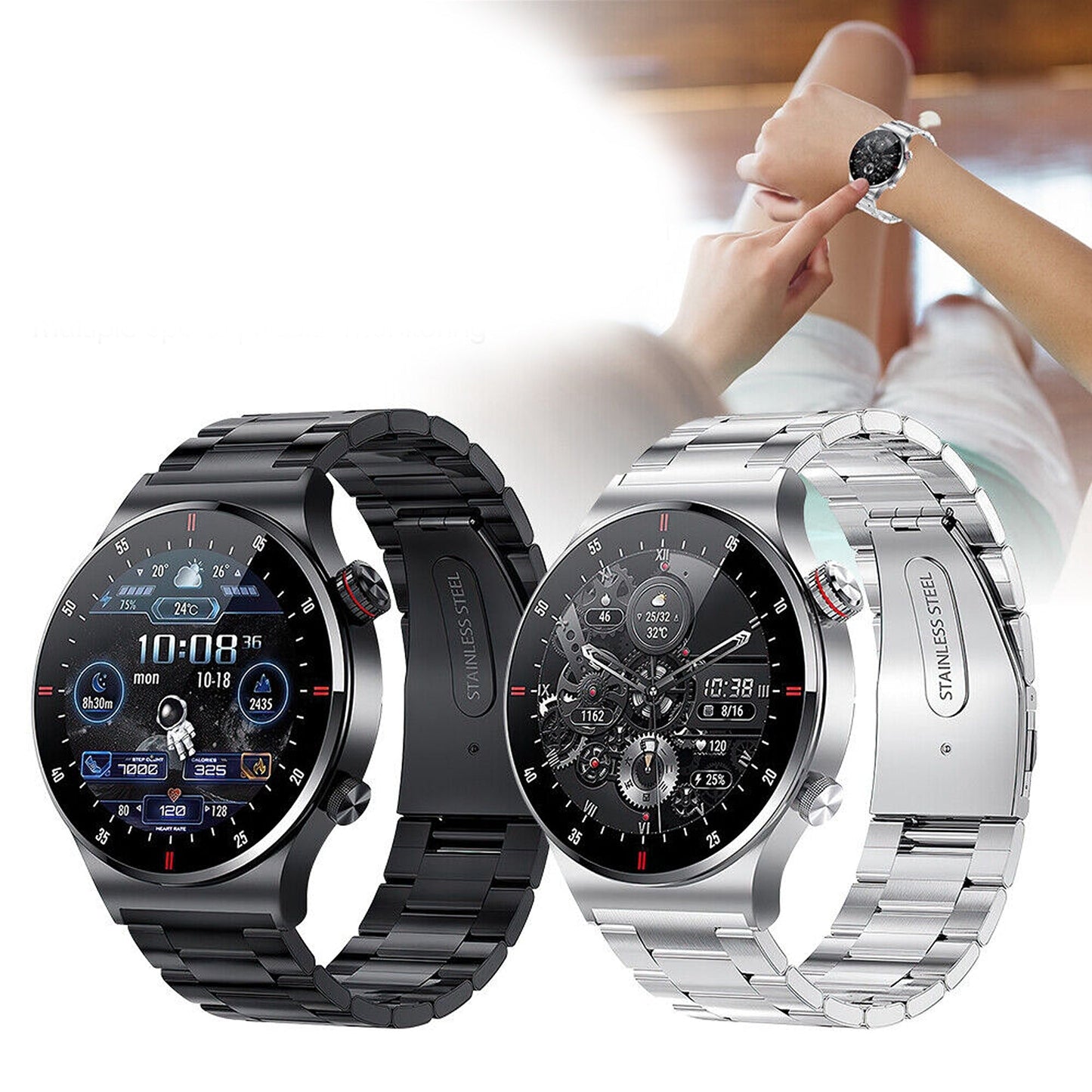 Full Touch Screen Smart Watch with Bluetooth Call Function for Men