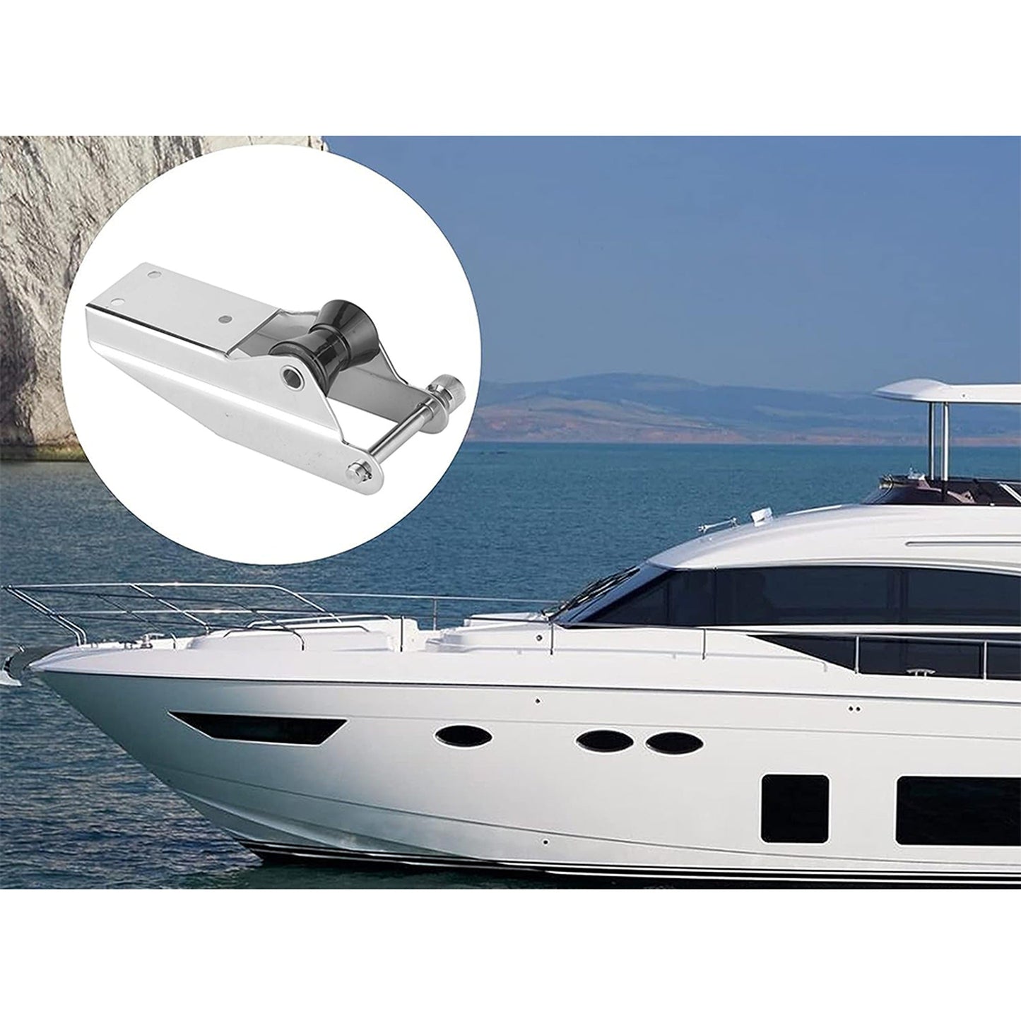 Bow Anchor Roller for Boats Stainless Steel with Spring-Loaded Pin