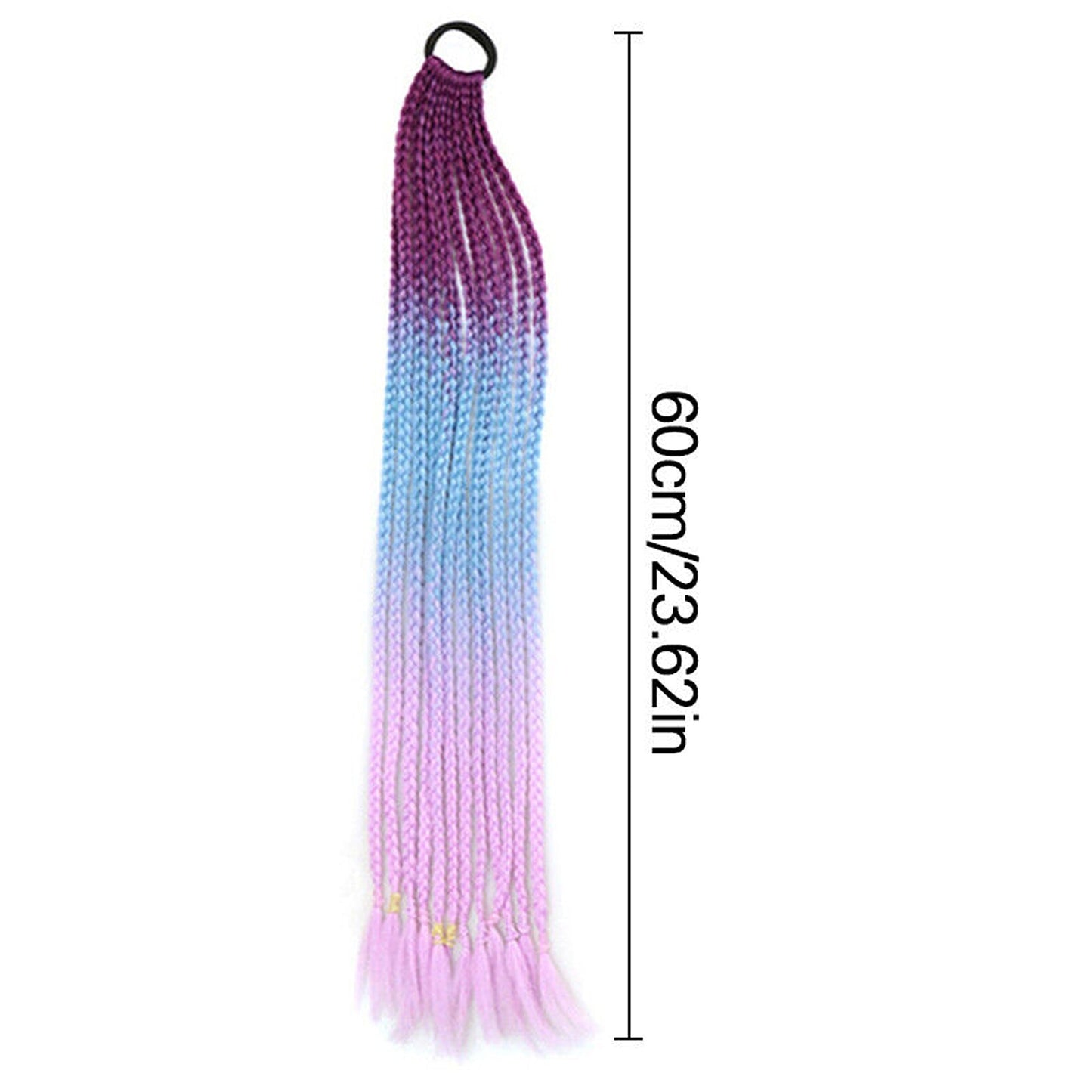 Colorful Braided Hair Extensions Elastic Ponytail Tie Fashion Accessory