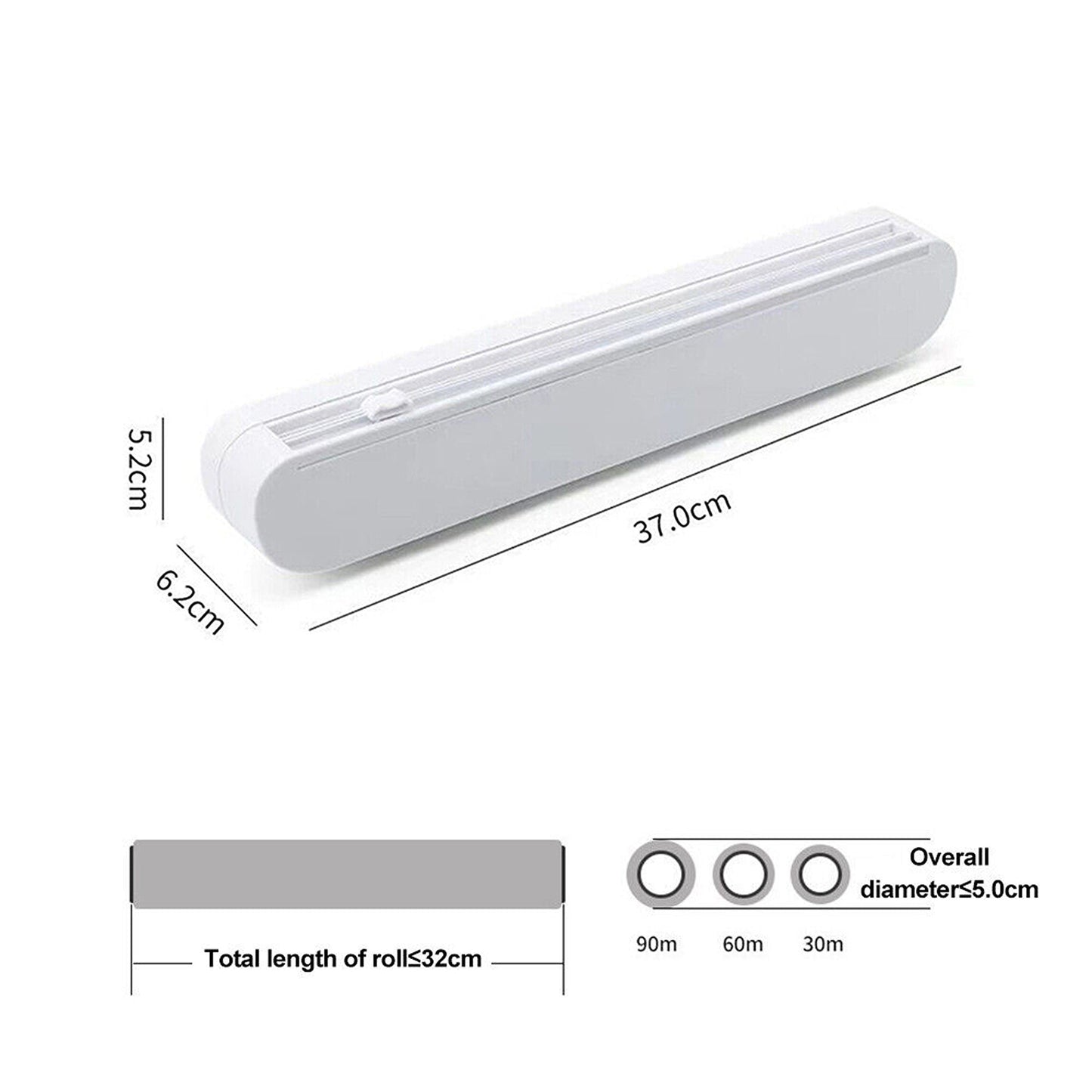 Kitchen Wrap Organizer Dispenser Storage Box for Foil and Plastic
