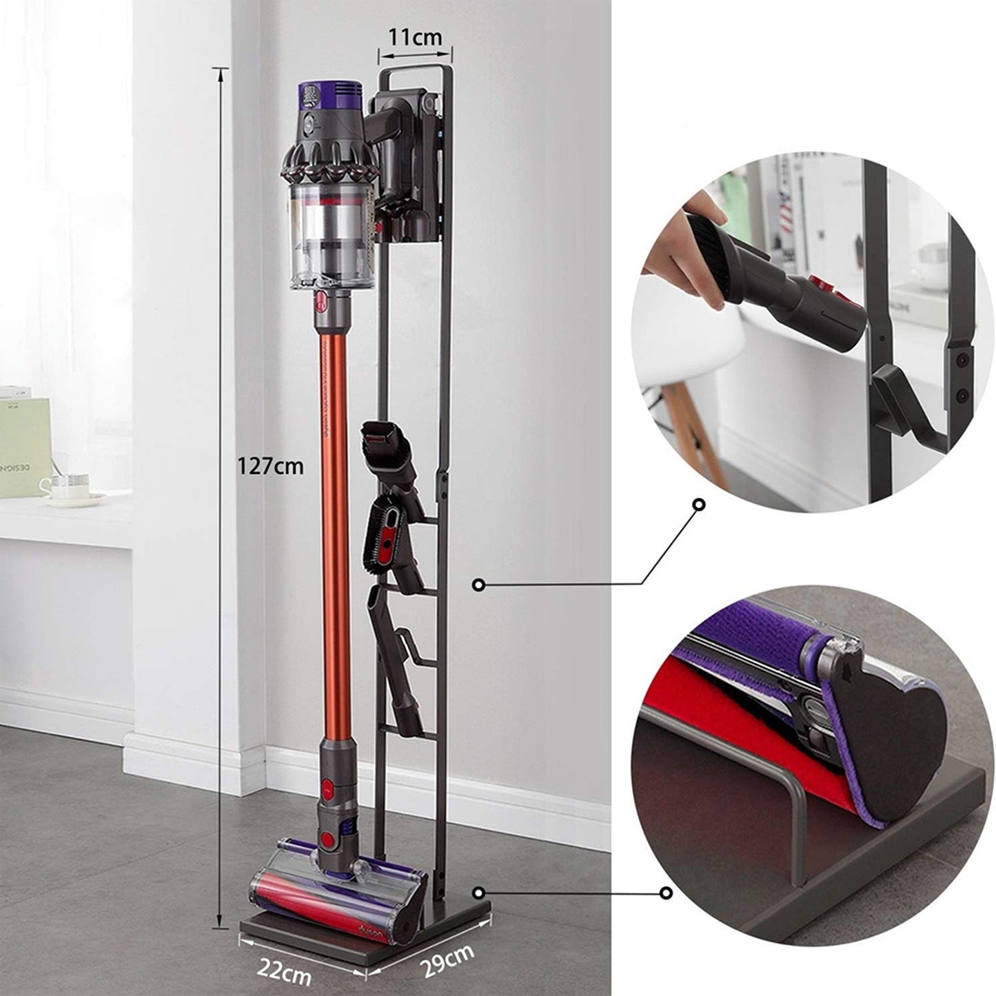 Freestanding Vacuum Cleaner Holder Stand Rack for Dyson V6 V7 V8