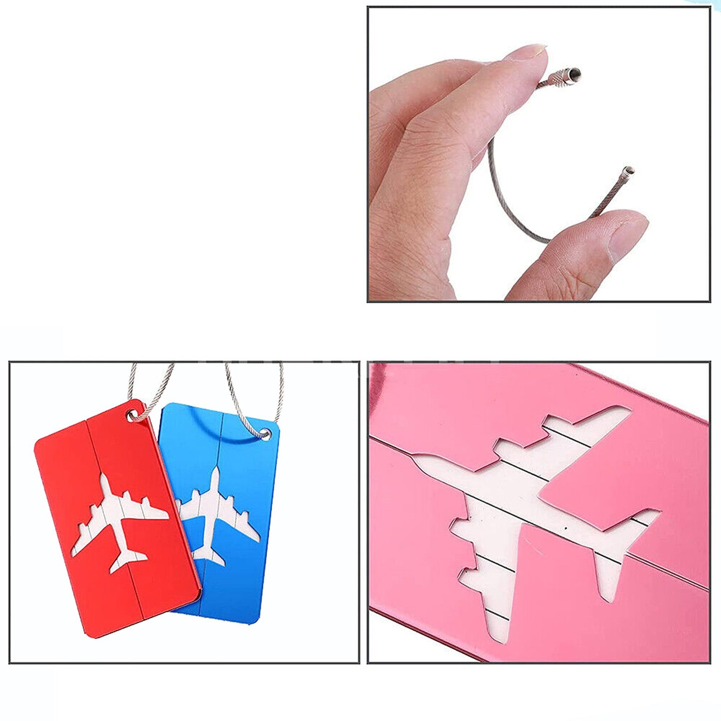 Travel ID Tag for Luggage Aluminum Suitcase Address Label