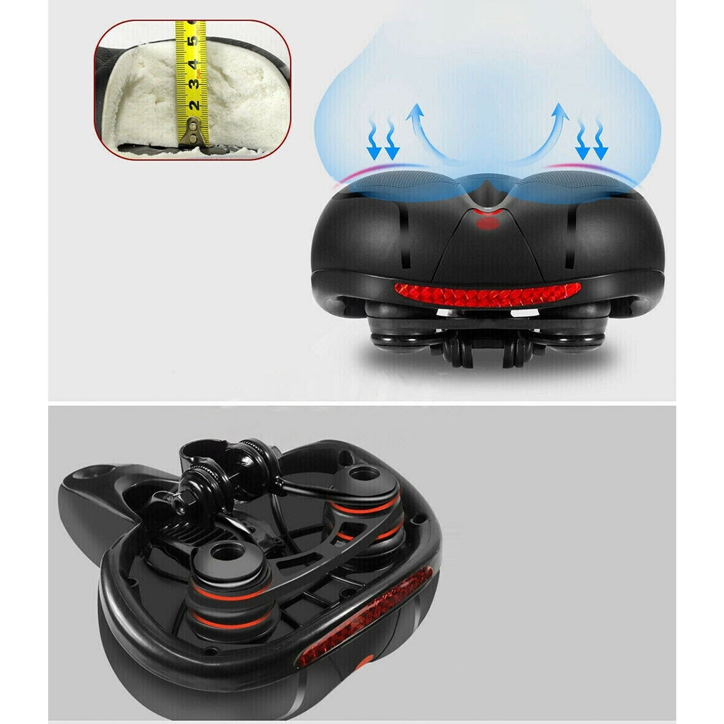 Extra Wide Gel Saddle Bicycle Soft Pad Sporty Seat