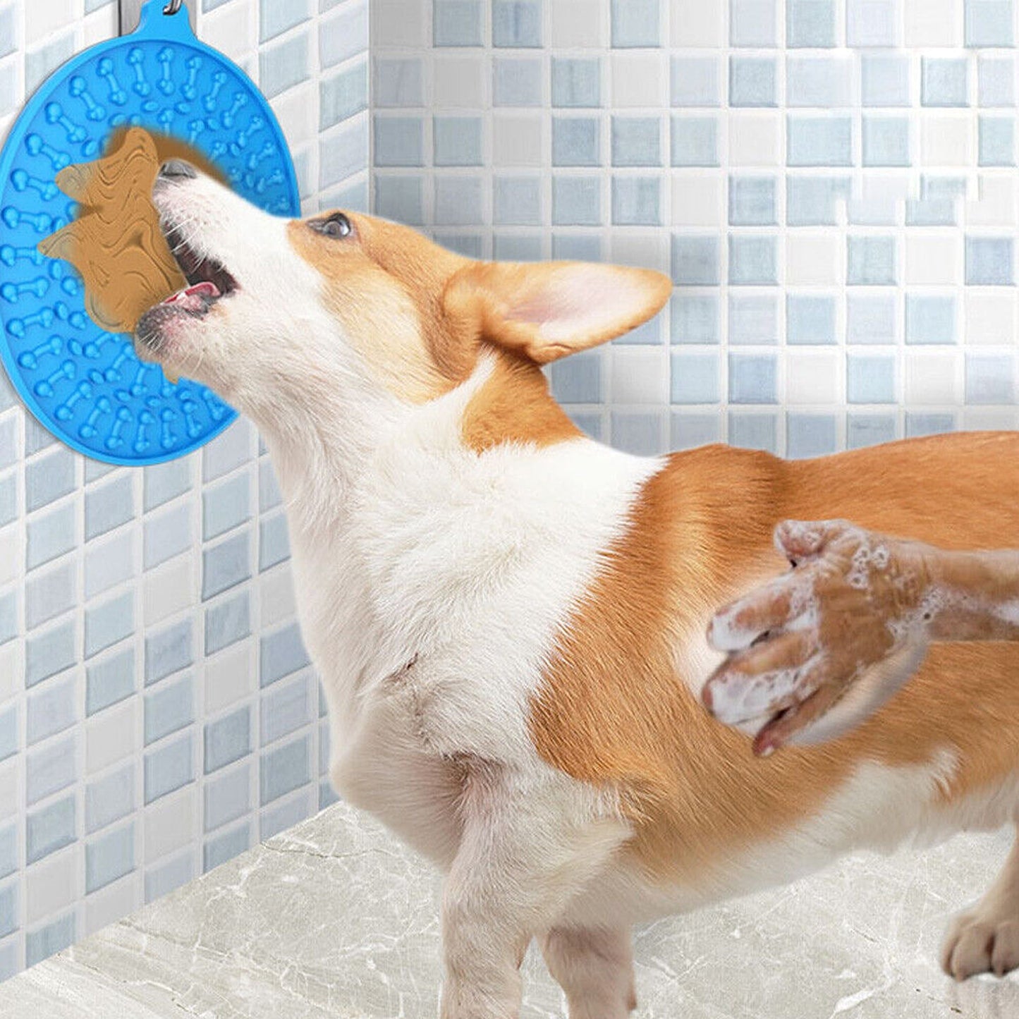 Dog Bath Slow Feeder Lick Pad Grooming Suction Mat for Showers