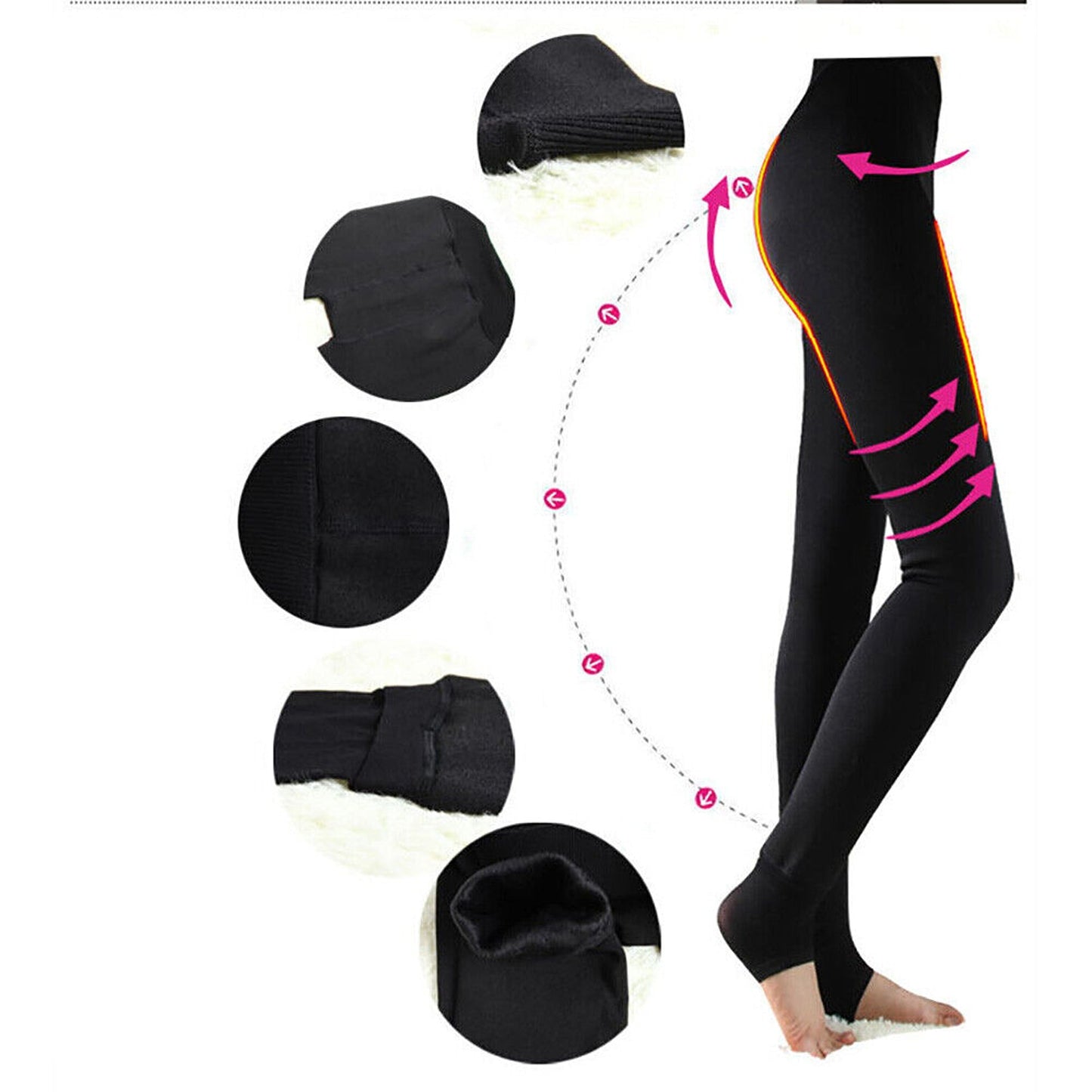 Stretch Fleece Fitness Pants for Women Winter Warm Leggings