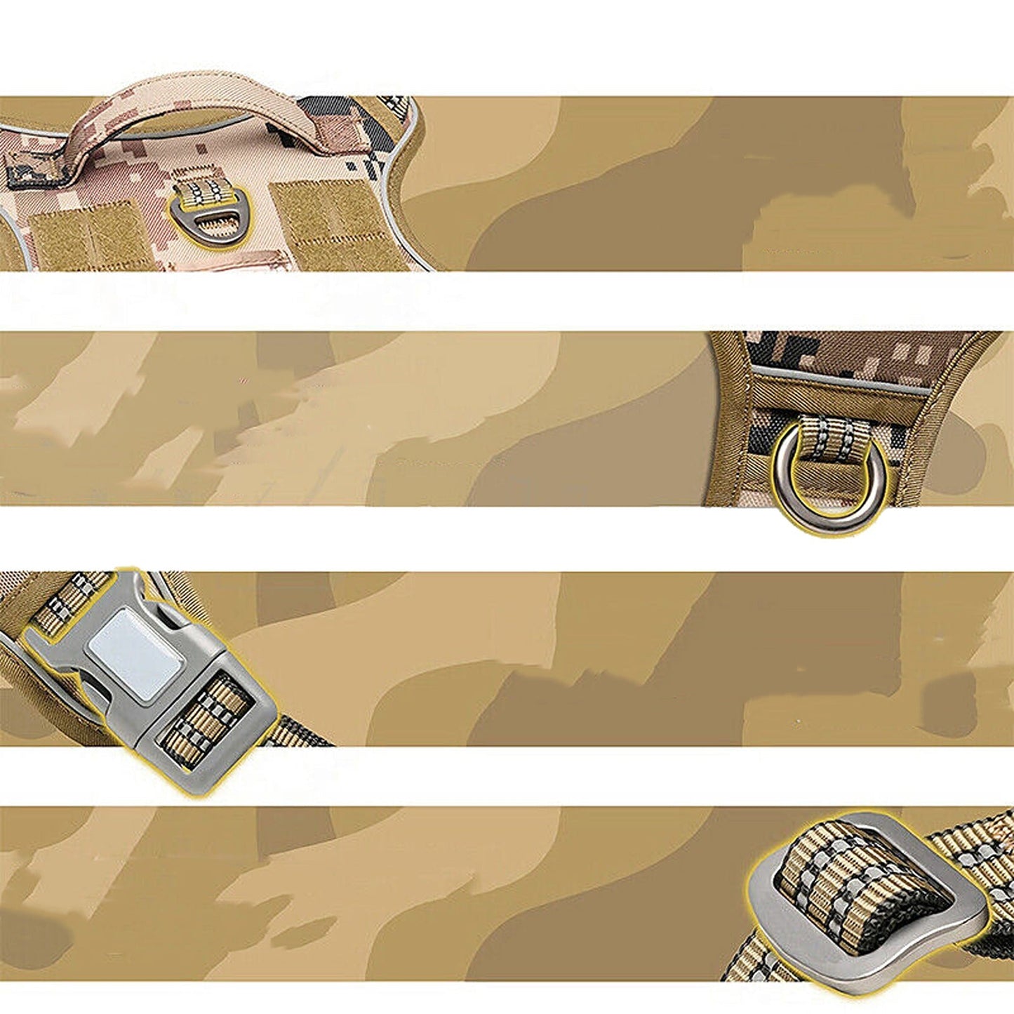 Adjustable No Pull Tactical Dog Harness for Military and Training