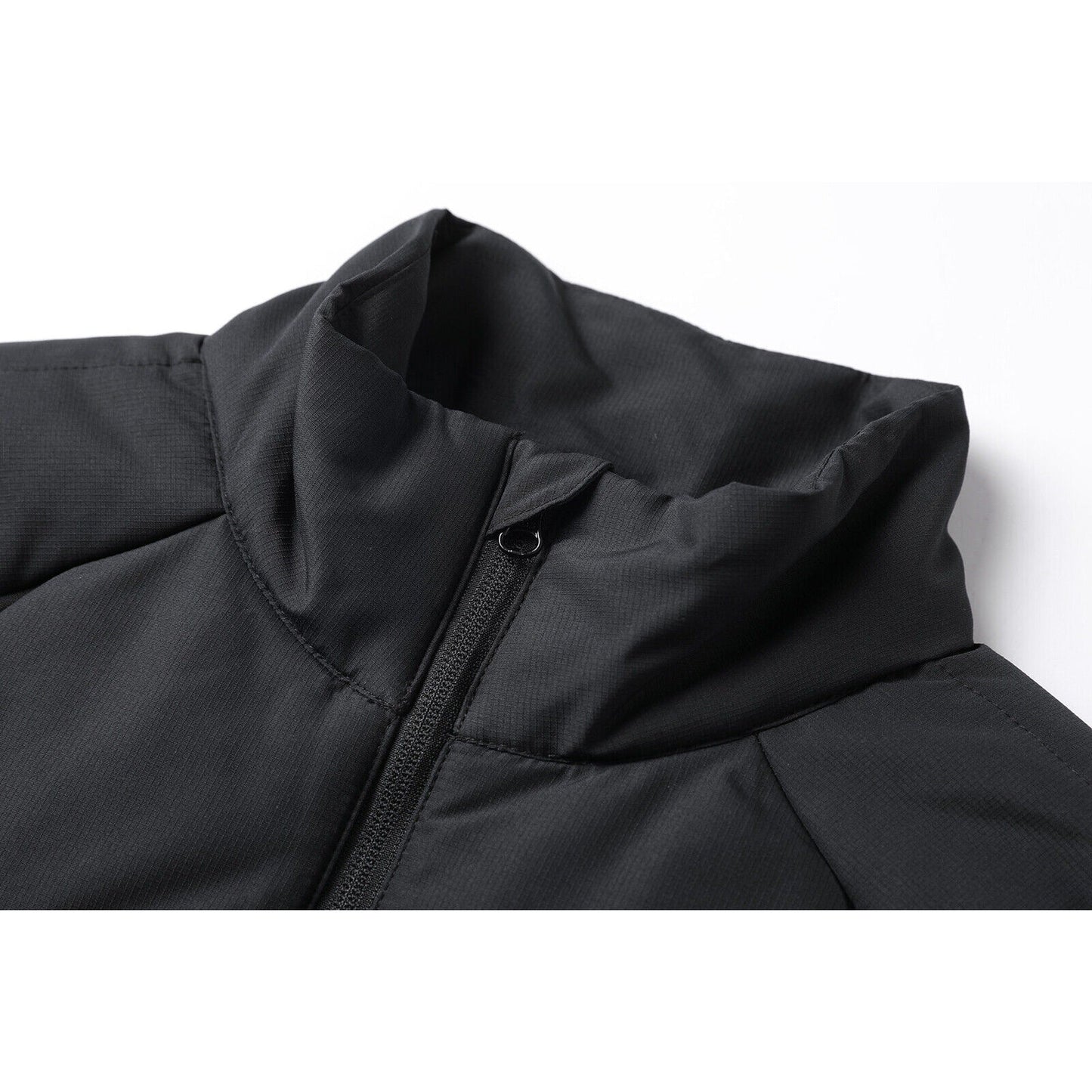 Prussian Blue Vegan Active Puffer Vest Quilted Down-Free with Nearly Black Side Panel