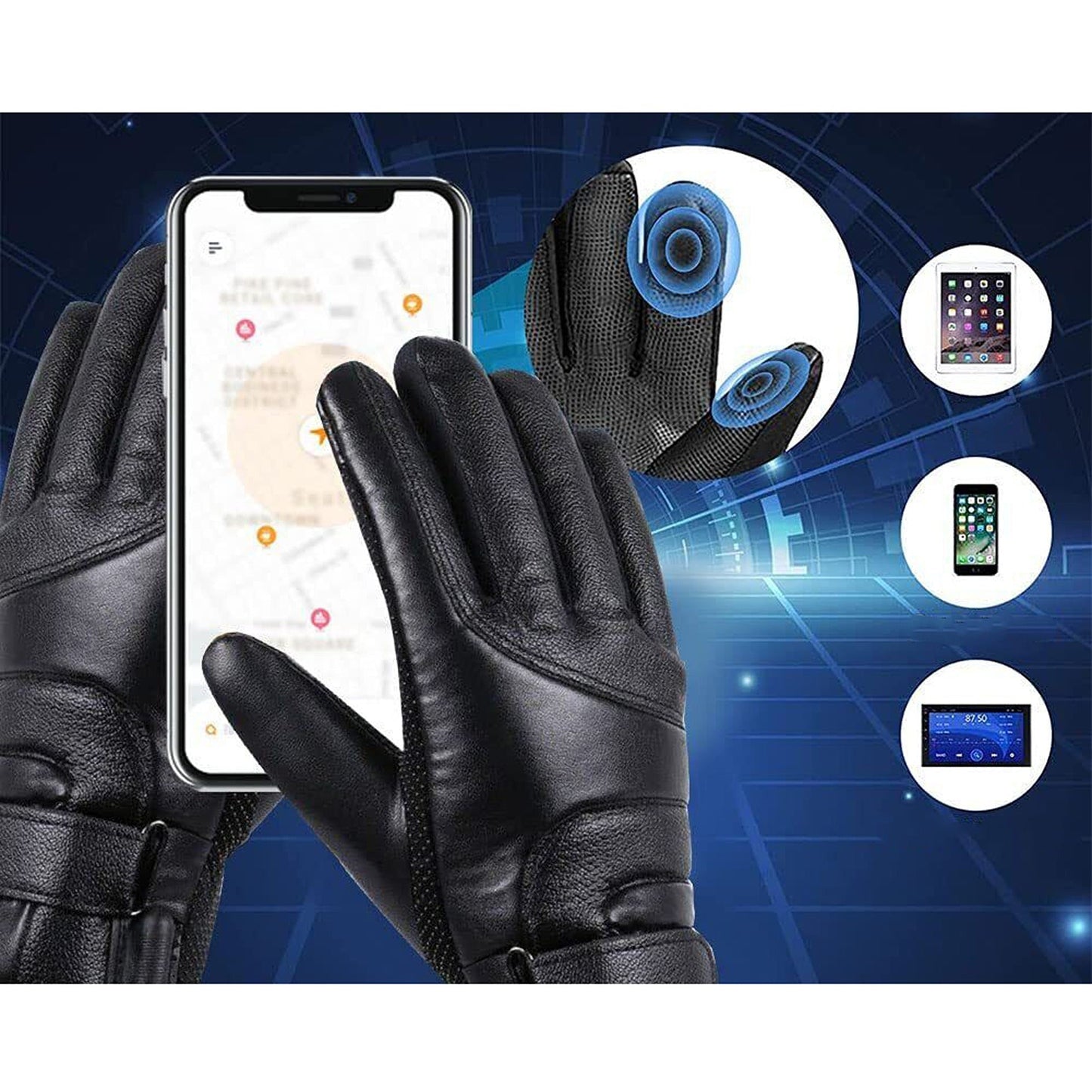 Heated Winter Gloves USB Rechargeable 4 Mode Motorcycle Hand Warmer