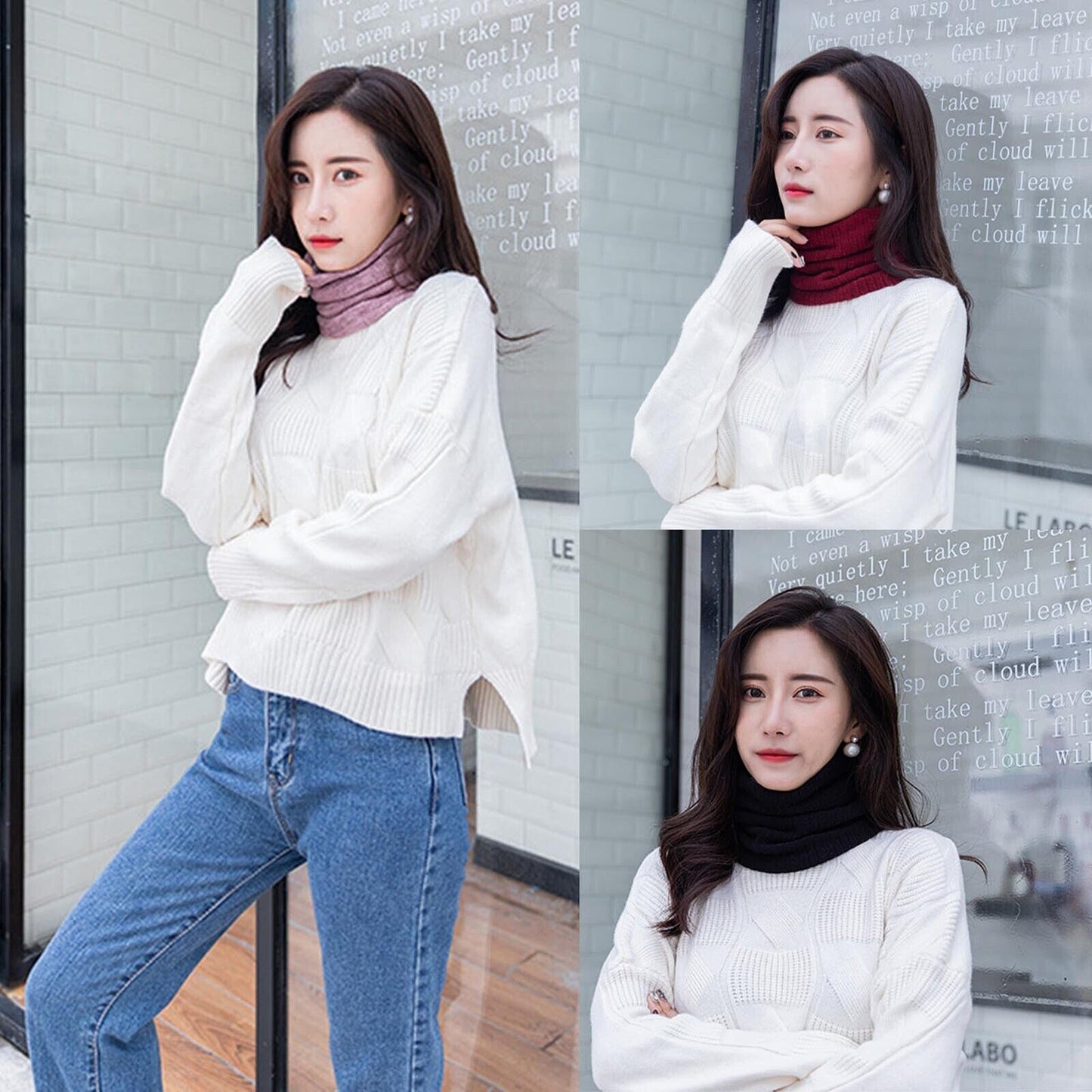 Thermal Warm Knitted Winter Scarf for Men and Women Thicken Chunky Tube