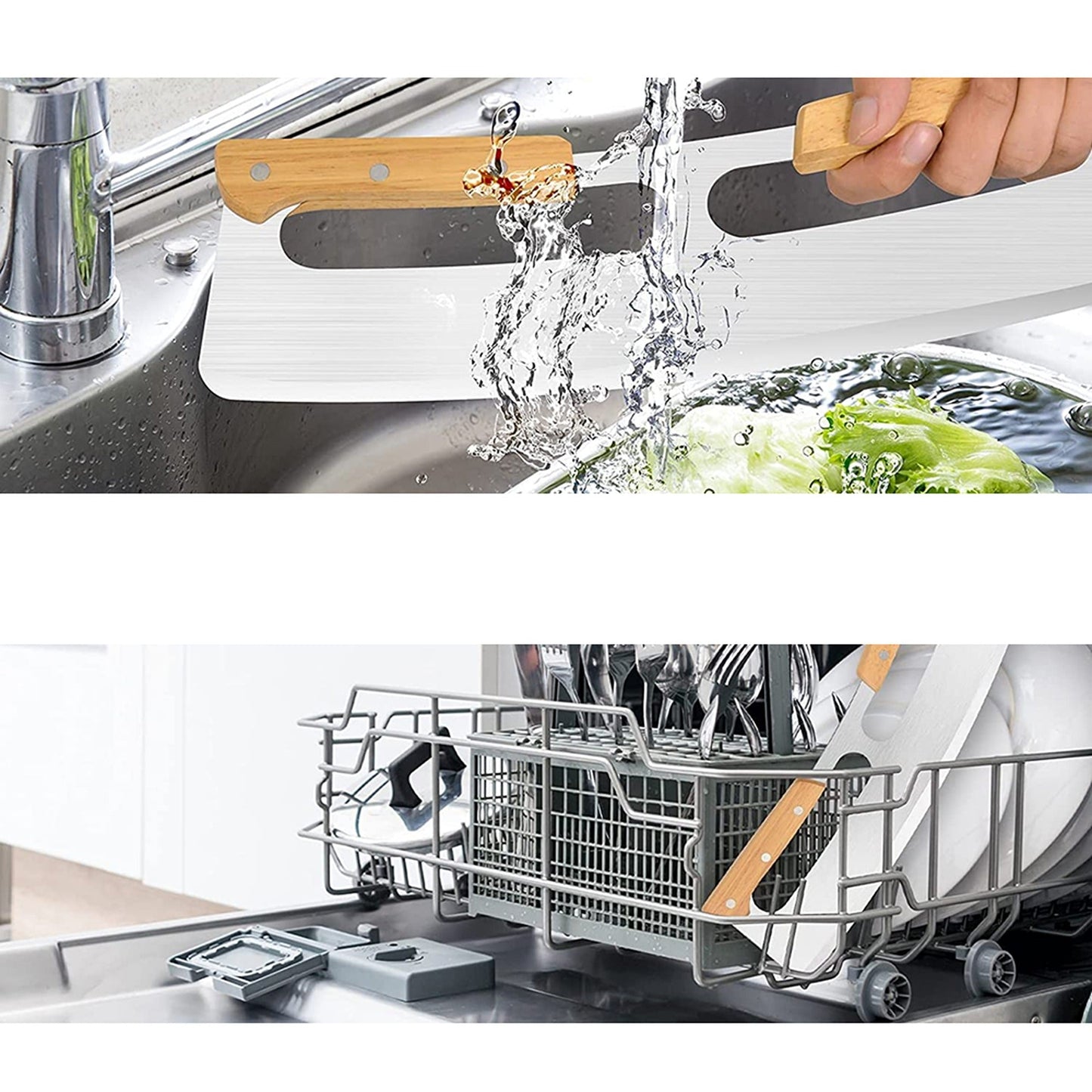 Protective Rocker Blade Slicer for Pizza Stainless Steel with Cover