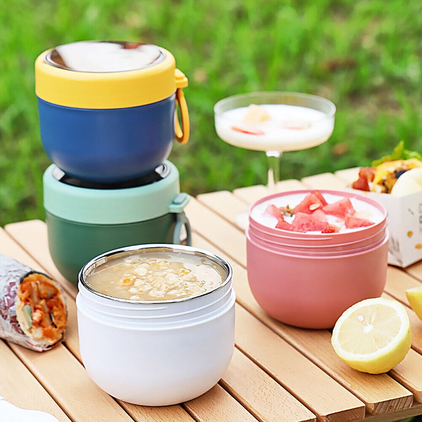 Stainless Steel Insulated Food Jar Thermos Lunch Box Food Flask