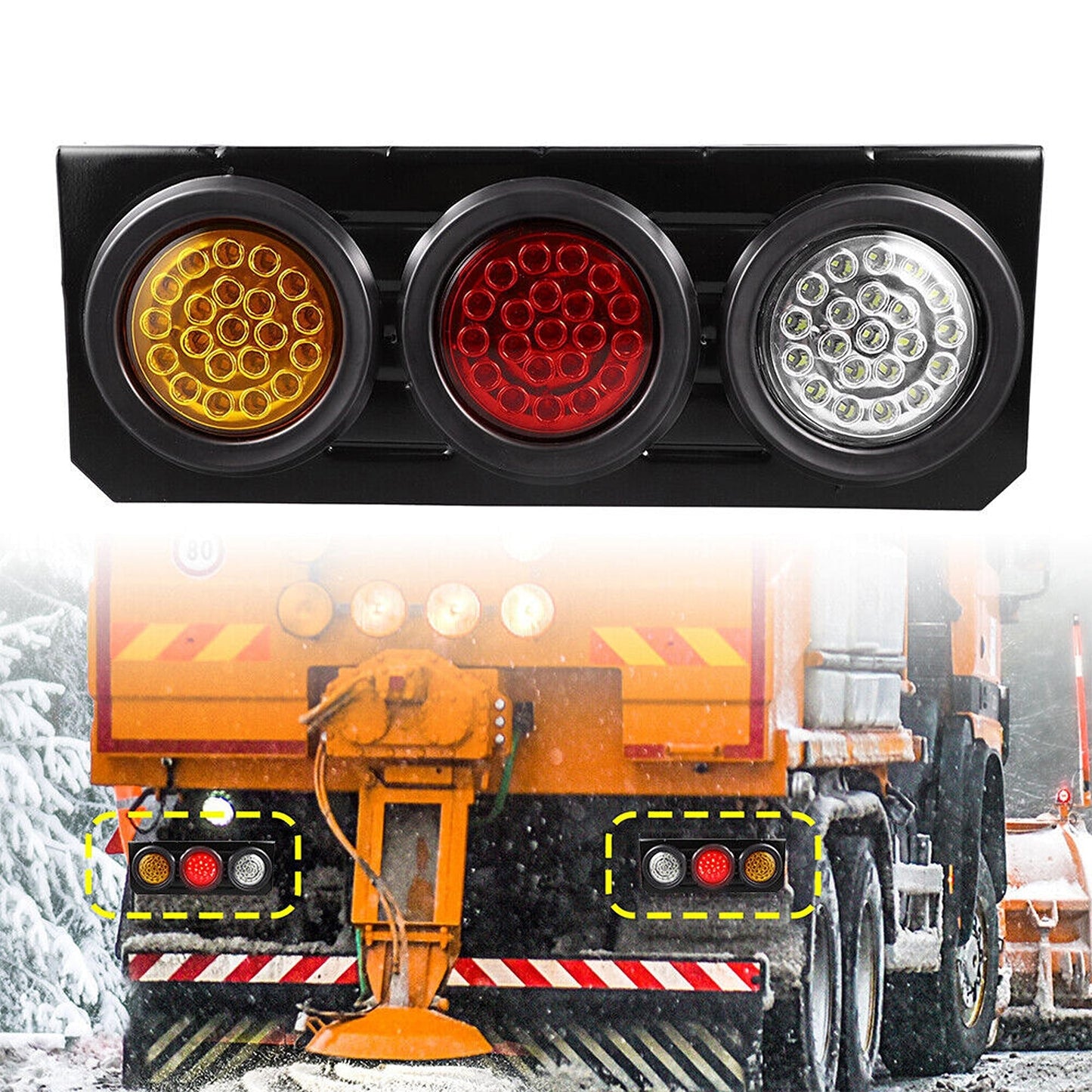 2pcs LED Tail Lights with Stop Indicator for UTE Caravan Truck 63 LEDs 12V