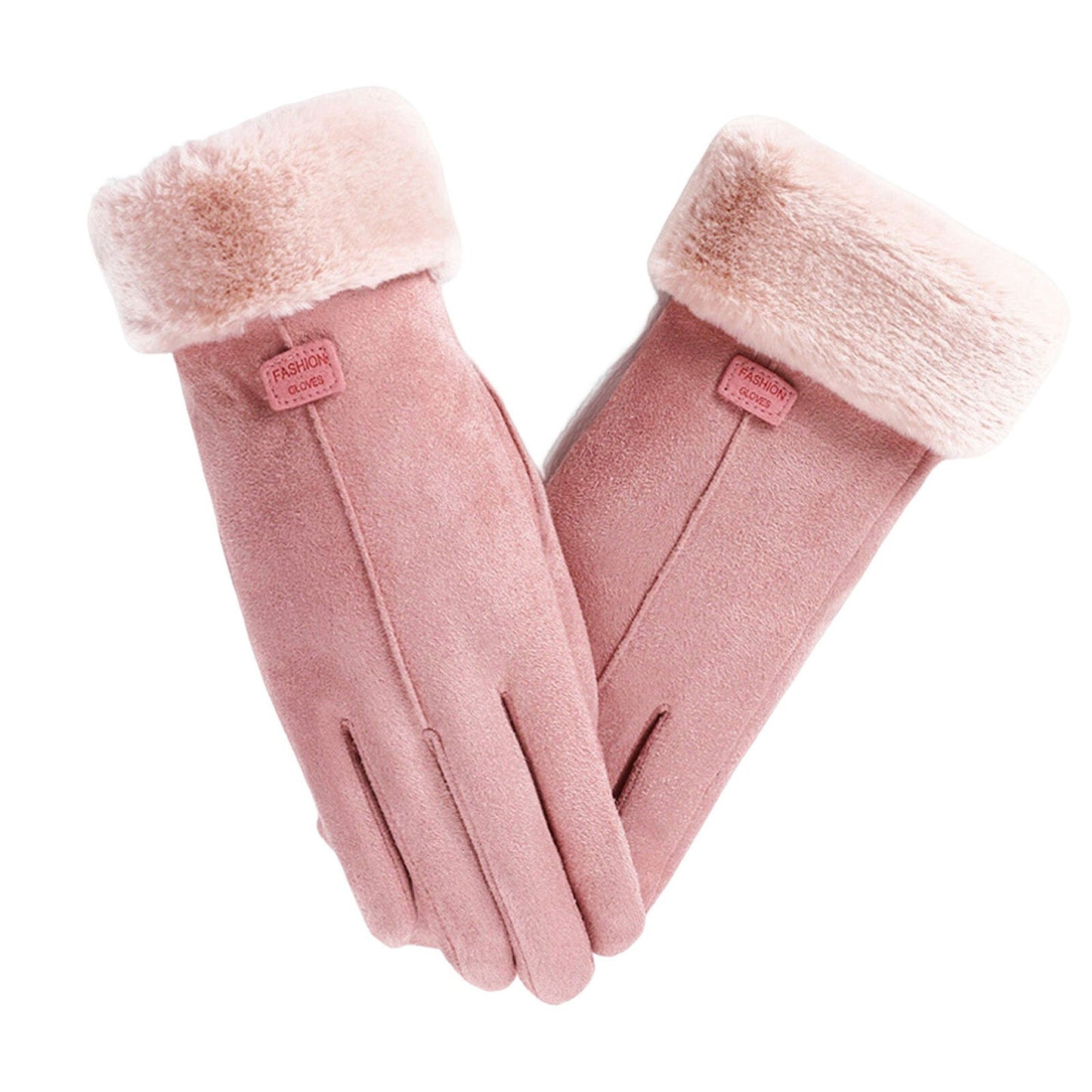 Women Thermal Sheepskin Winter Gloves Touch Screen Compatible Windproof and Warm