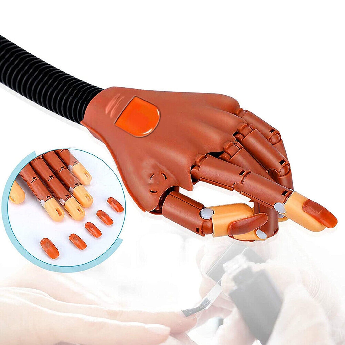 Nail Art Practice Hand with Flexible Fingers for Training and Display