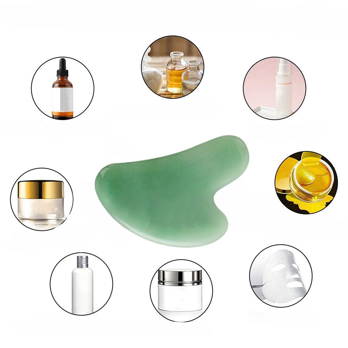 Jade Facial Massager Tool Natural Guasha Gua Sha Board for Face Body
