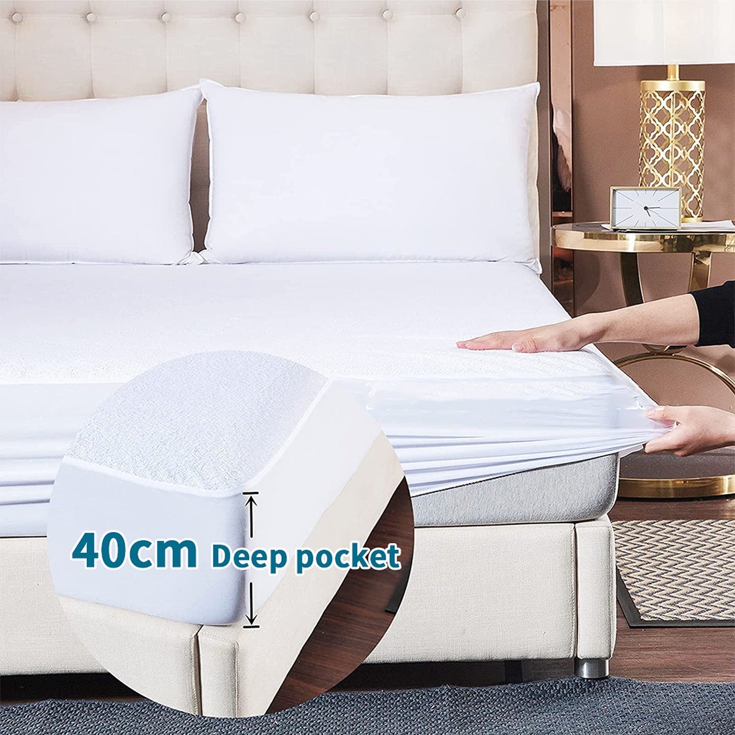 All Size Waterproof Mattress Protector Fully Fitted Terry Cotton Cover