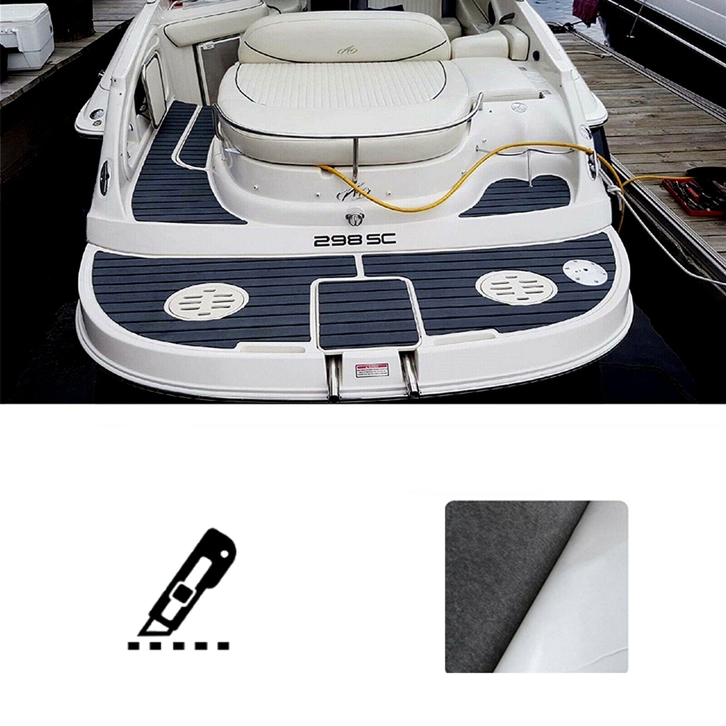 Charcoal Grey EVA Foam Boat Decking Marine Flooring Mat Anti-Slip