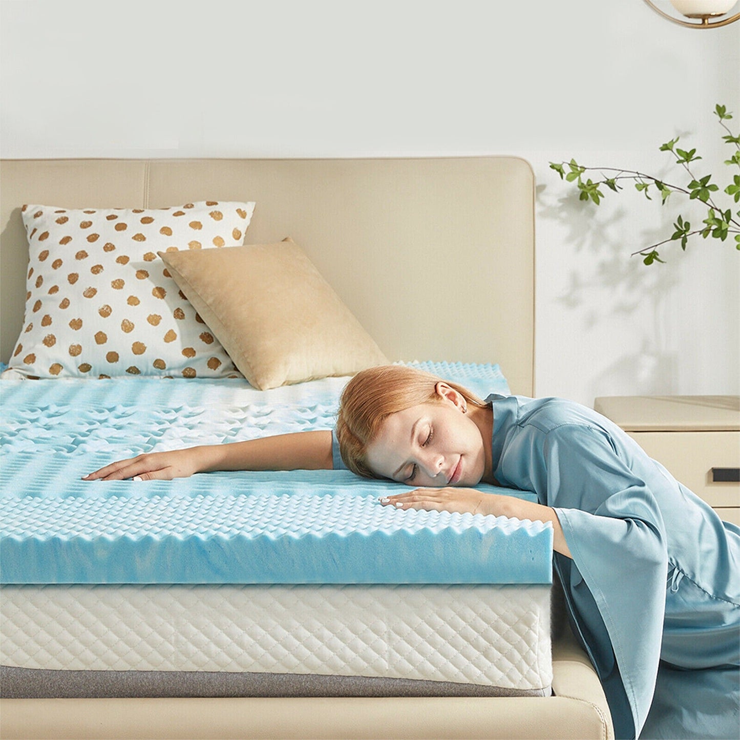 Cool Gel Memory Foam Mattress Topper Queen Bed Support Bedding