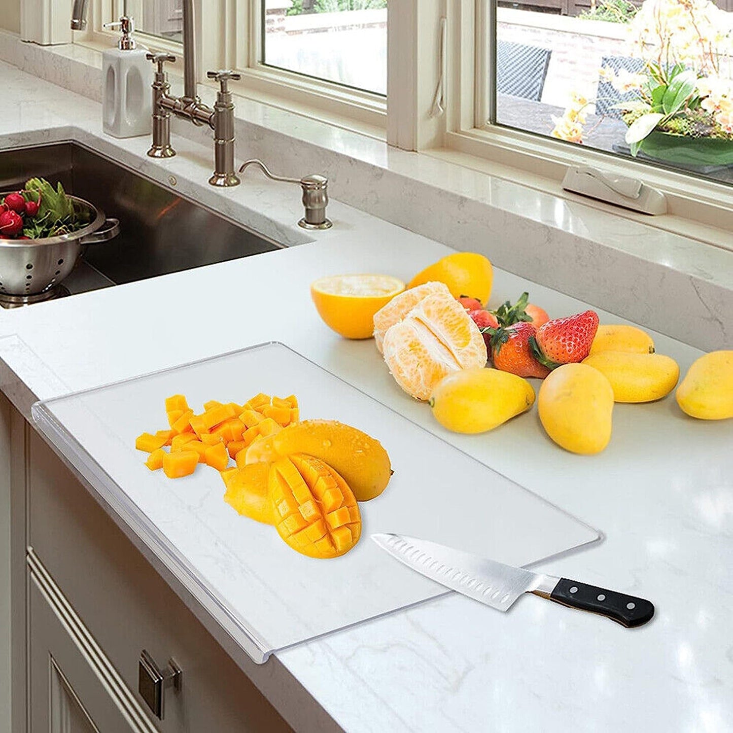 Kitchen Chopping Board in Clear Acrylic - Counter Top