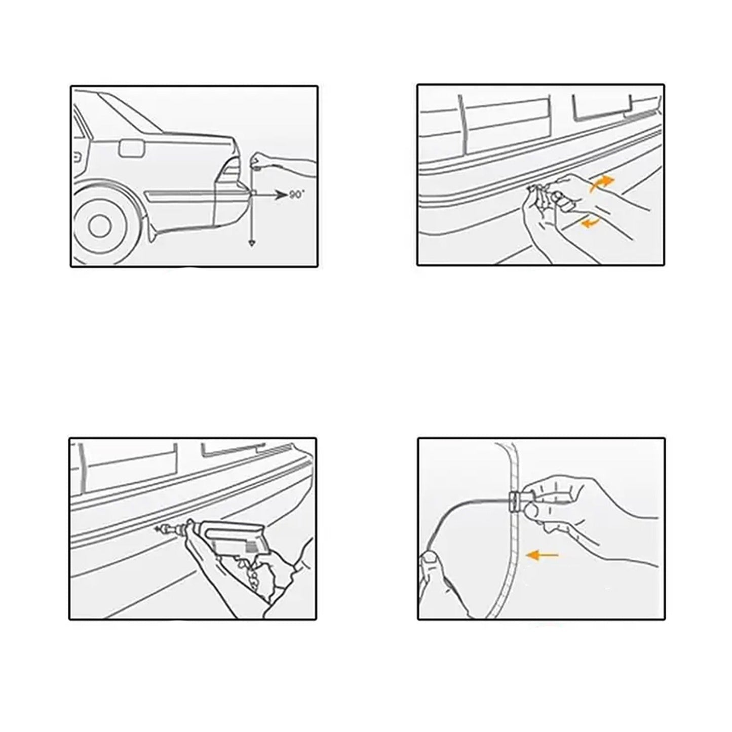 Vehicle Parking Sensor System with Reversing Radar 4 Sensor Buzzer Alarm