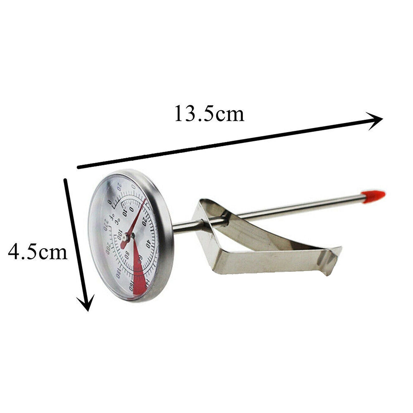 Stainless Steel Pan Clip Coffee Milk Thermometer for Temperature Monitoring
