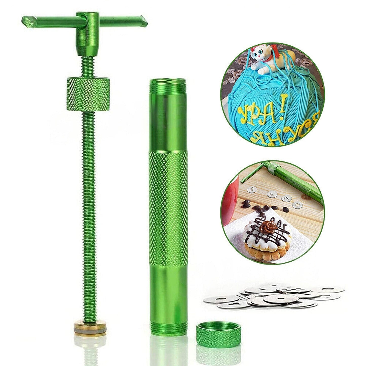 Creative Fondant and Clay Craft Extruder Cake Decoration Tool 20 Discs