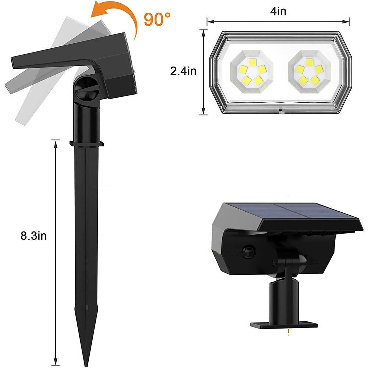 Garden RGB Solar Spot Lights for Pathway Lawn and Fence