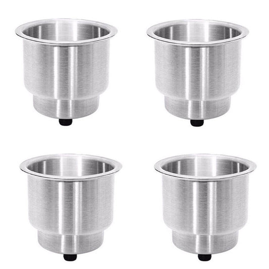 4pcs Stainless Steel Universal Drink Cup Holder Insert for Boats RVs Trucks