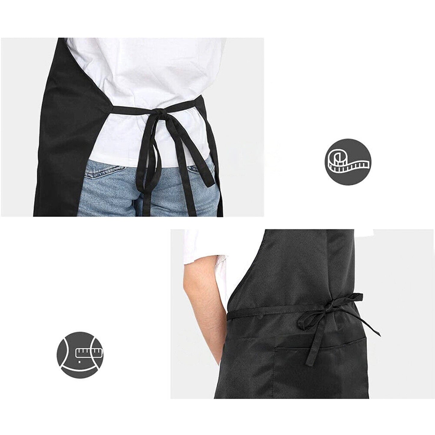 Durable Plain Chef Apron with Pocket Washable Kitchen Bib